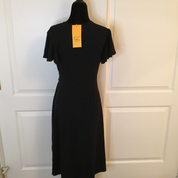NWT GRECERELLE Black A-Line Midi Dress with Pockets Size Medium - Picture 5 of 8